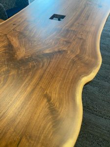 Natural Live Edge Walnut Conference Table